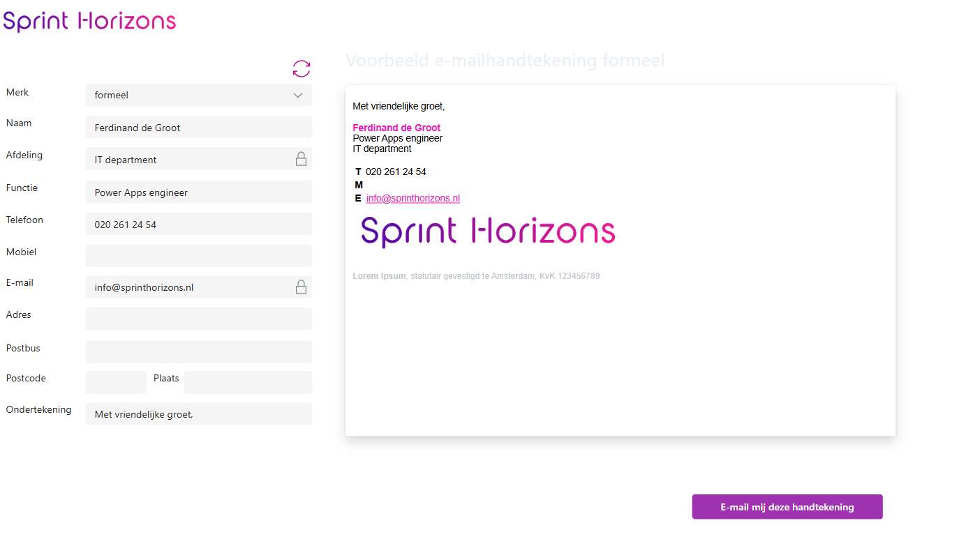 E-mail Signature Tool